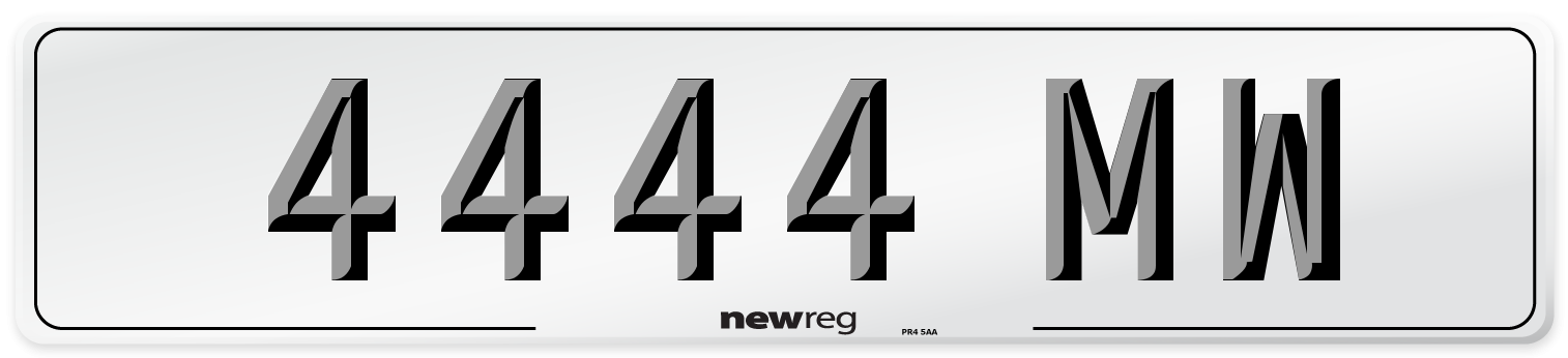 4444 MW Number Plate from New Reg
